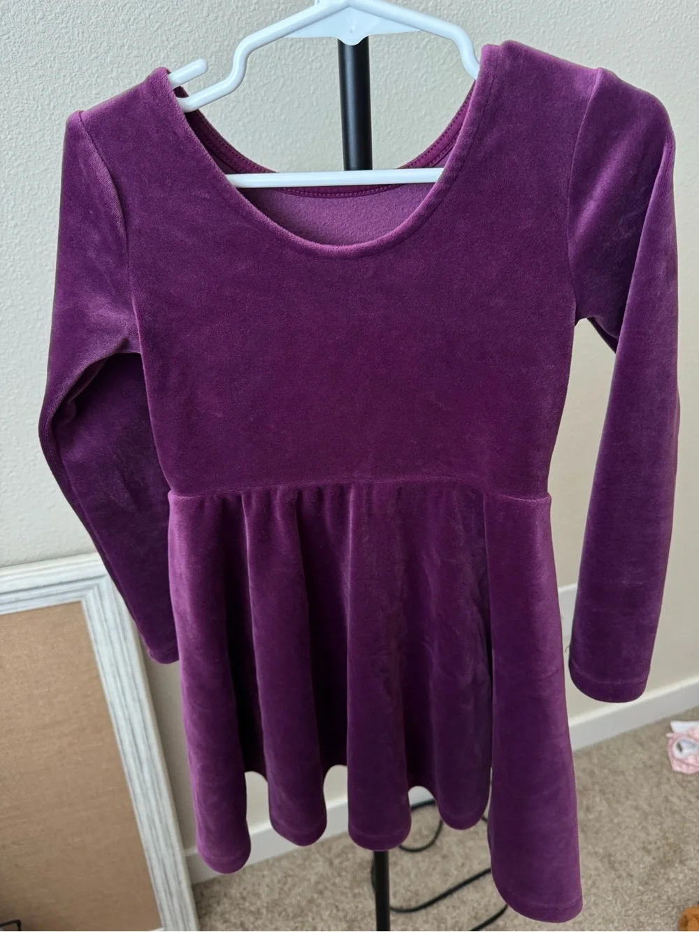 Tea Collection Velvet Long-Sleeve Fit-and-Flare Dress
